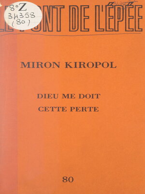 cover image of Dieu me doit cette perte